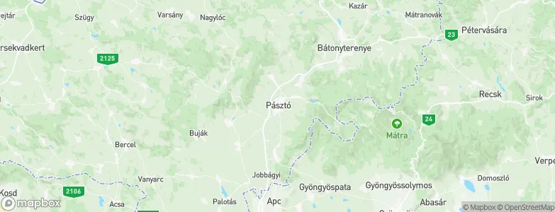 Pásztó, Hungary Map