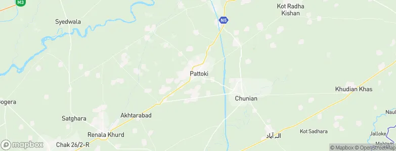 Pattoki, Pakistan Map