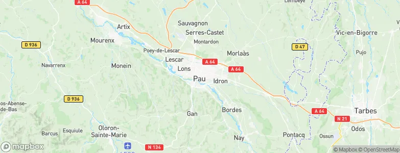 Pau, France Map