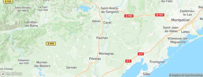 Paulhan, France Map
