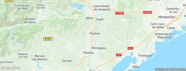 Paulhan, France Map
