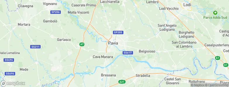 Pavia, Italy Map