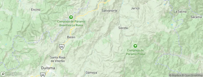 Paz de Río, Colombia Map