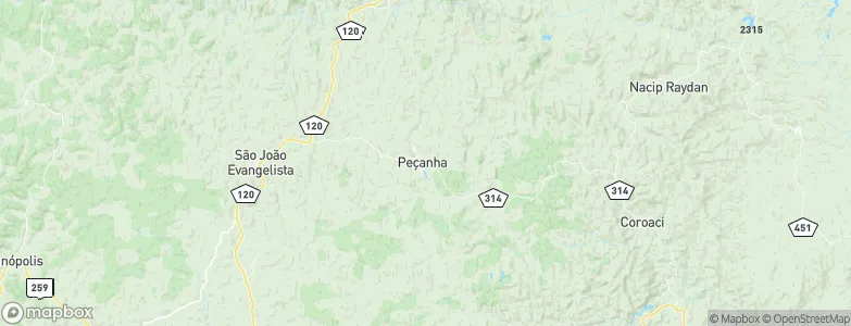 Peçanha, Brazil Map
