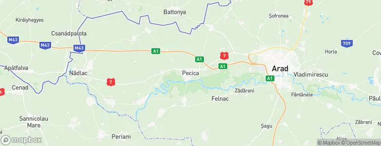 Pecica, Romania Map