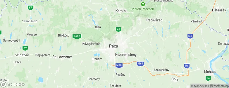Pécs, Hungary Map