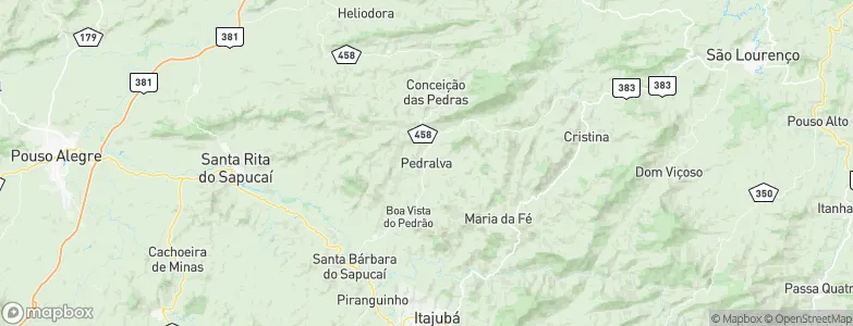 Pedralva, Brazil Map
