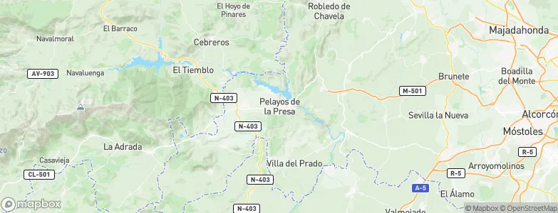 Pelayos de la Presa, Spain Map