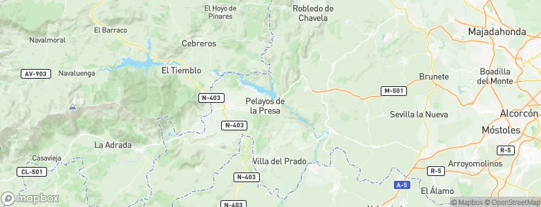 Pelayos de la Presa, Spain Map