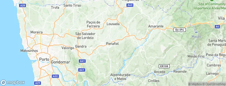 Penafiel, Portugal Map