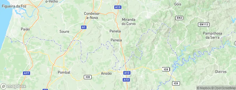 Penela Municipality, Portugal Map