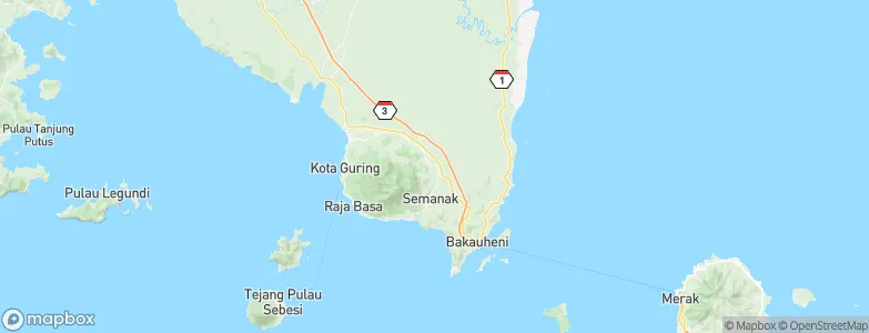 Penengahan, Indonesia Map
