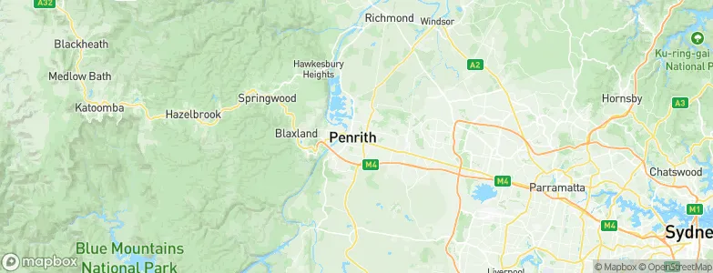 Penrith Municipality, Australia Map