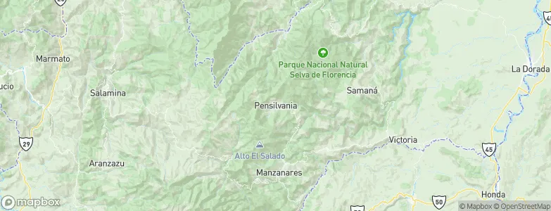 Pensilvania, Colombia Map