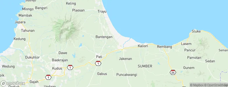 Pentungan, Indonesia Map
