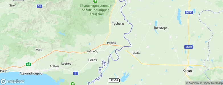 Péplos, Greece Map