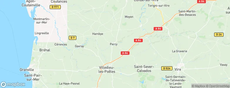 Percy-en-Normandie, France Map