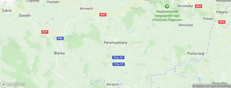 Peremyshlyany, Ukraine Map