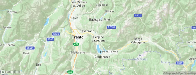 Pergine Valsugana, Italy Map