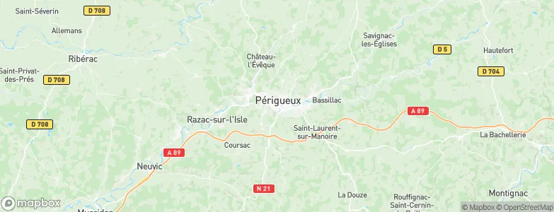 Périgueux, France Map