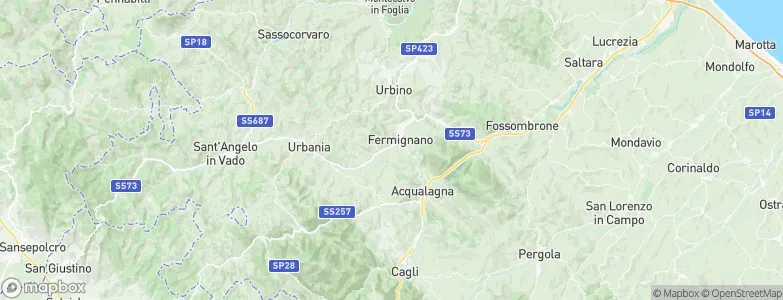 Pesaro and Urbino, Italy Map