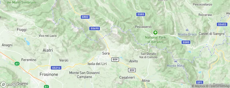Pescosolido, Italy Map