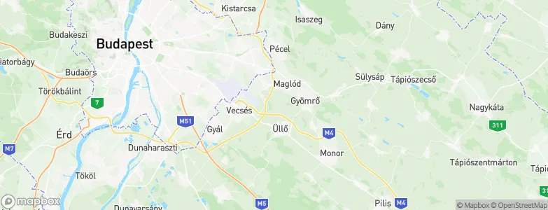 Pest megye, Hungary Map