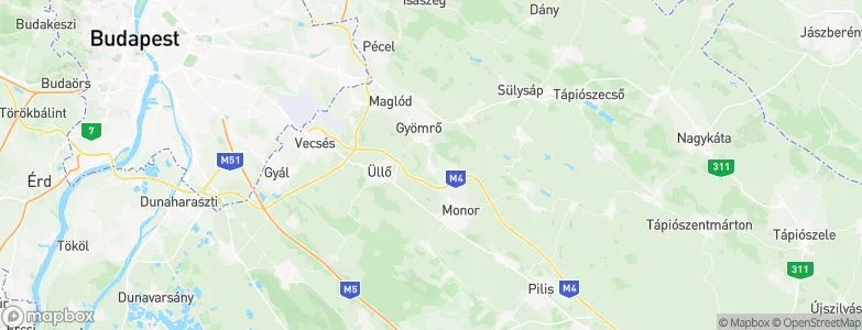 Péteri, Hungary Map