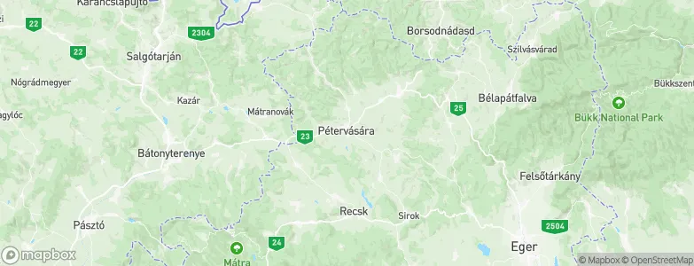 Pétervására, Hungary Map