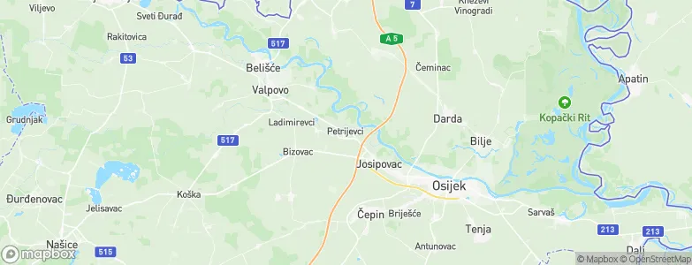 Petrijevci, Croatia Map