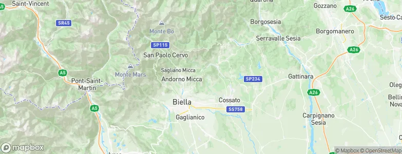 Pettinengo, Italy Map