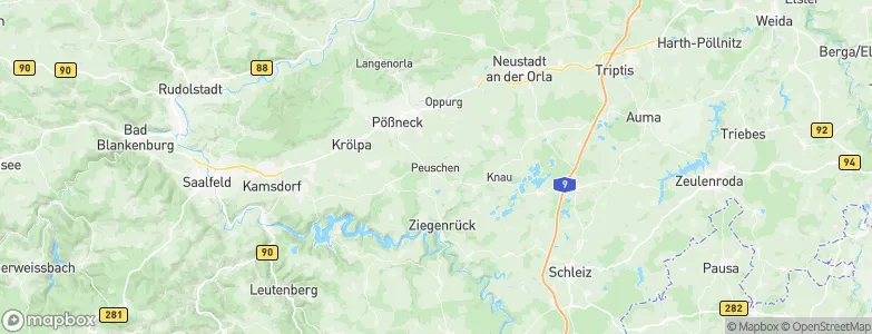 Peuschen, Germany Map