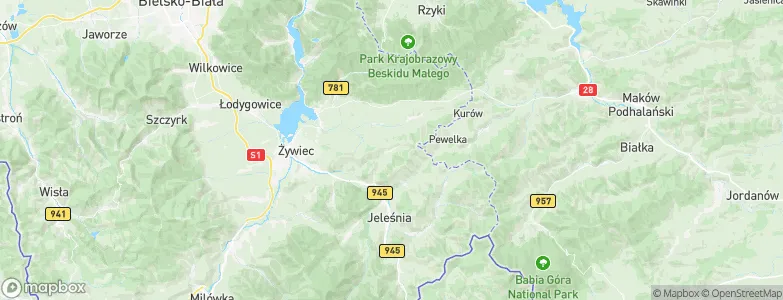 Pewel Ślemieńska, Poland Map