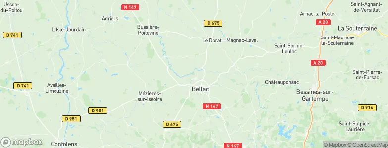 Peyrat-de-Bellac, France Map