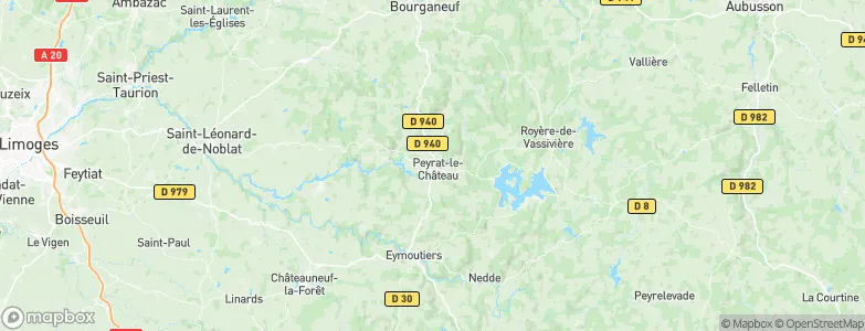 Peyrat-le-Château, France Map