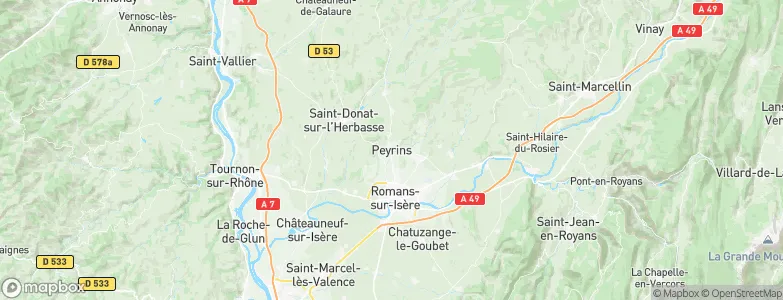 Peyrins, France Map