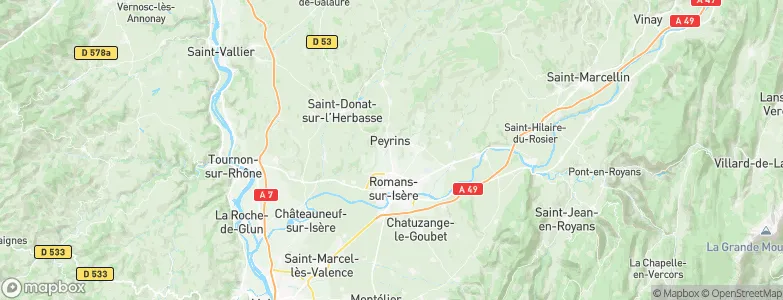 Peyrins, France Map