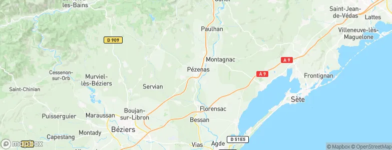 Pézenas, France Map
