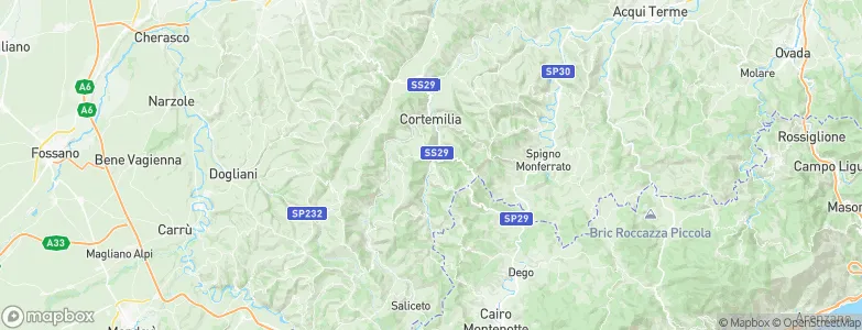 Pezzolo Valle Uzzone, Italy Map