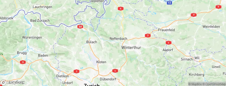 Pfungen, Switzerland Map