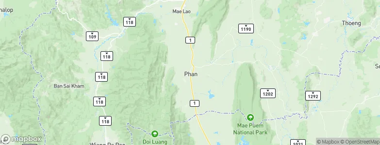 Phan, Thailand Map