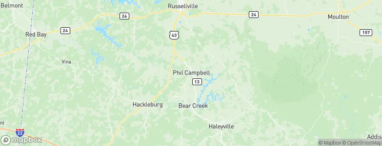 Phil Campbell, United States Map