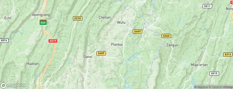 Pianbai, China Map