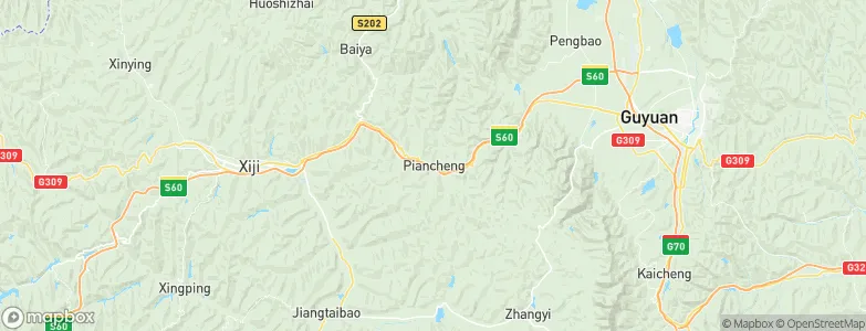 Piancheng, China Map