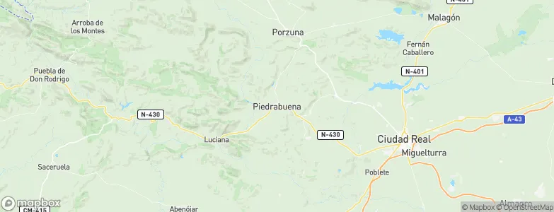 Piedrabuena, Spain Map