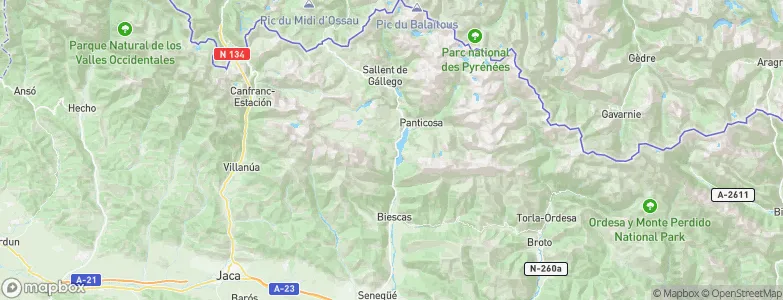 Piedrafita de Jaca, Spain Map
