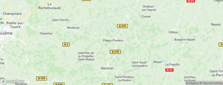 Piégut-Pluviers, France Map