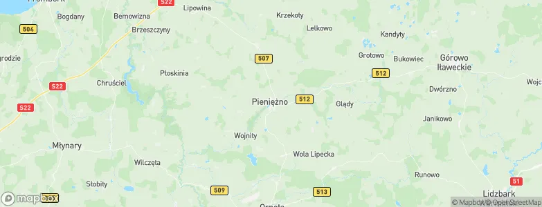 Pieniężno, Poland Map