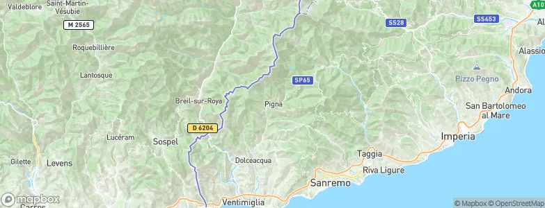 Pigna, Italy Map