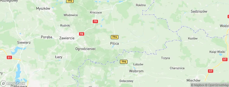 Pilica, Poland Map